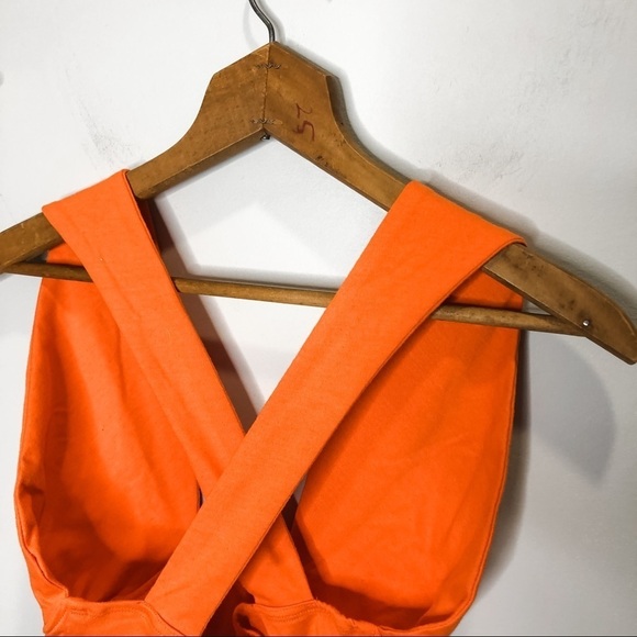 🦋🌙 SHEIN | Orange Criss Cross Strap Crop Top - Picture 8 of 10